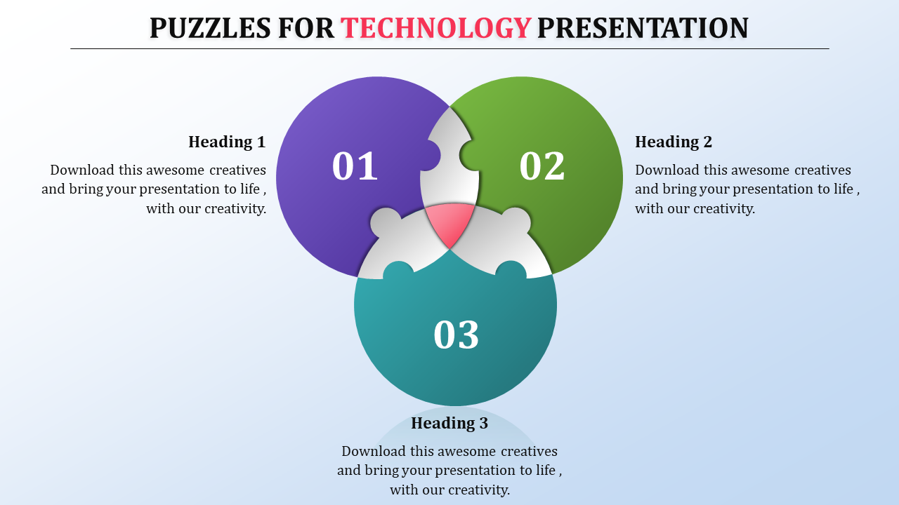 powerpoint puzzle template-technology presentation